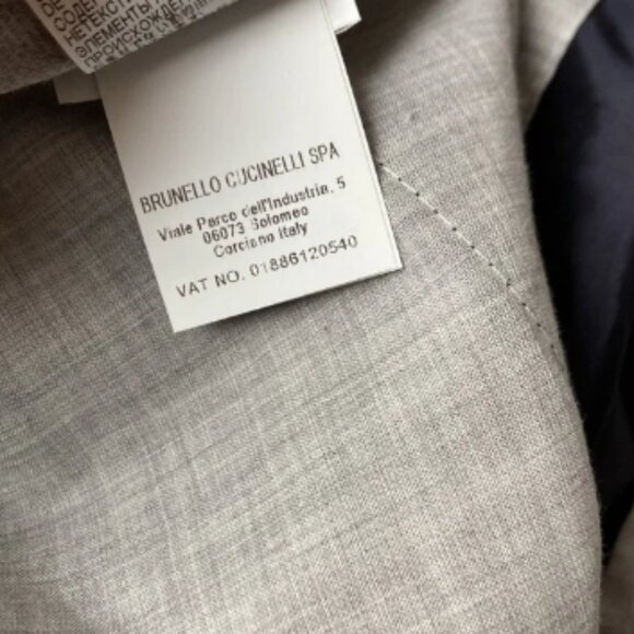 NWOT Brunello Cucinelli Men’s Navy Lightweight Wool Trousers Pants IT60 US 42-44 - Picture 8 of 16